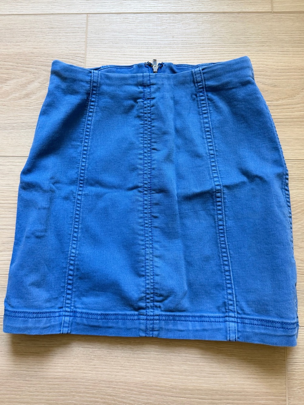 Free People Cobalt Blue Seam-Panel Mini Skirt